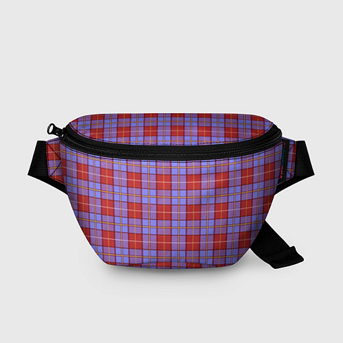 Поясная сумка Ткань Шотландка красно-синяя / 3D-принт – фото 1