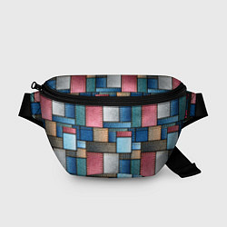Поясная сумка Джинсовые лоскуты - пэчворк, цвет: 3D-принт