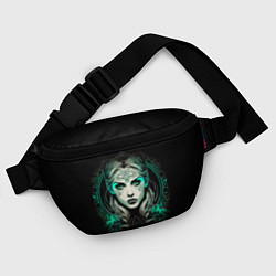 Поясная сумка Готическая ведьма на чёрном фоне, цвет: 3D-принт — фото 2