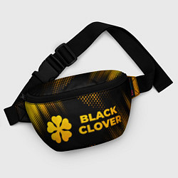 Поясная сумка Black Clover - gold gradient: надпись и символ, цвет: 3D-принт — фото 2