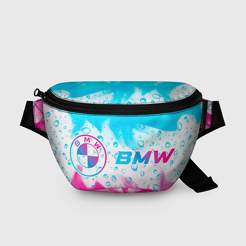 Поясная сумка BMW neon gradient style: надпись и символ / 3D-принт – фото 1