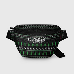 Поясная сумка Новогодний свитер - Genshin impact, цвет: 3D-принт