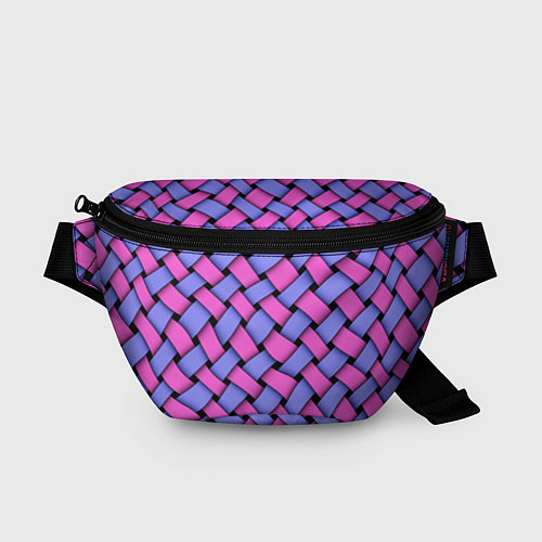 Поясная сумка Фиолетово-сиреневая плетёнка - оптическая иллюзия / 3D-принт – фото 1