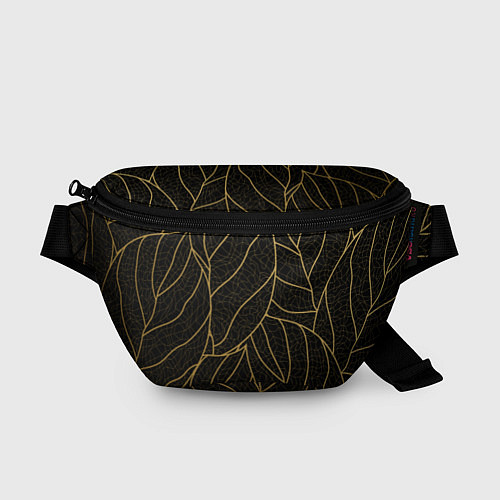 Поясная сумка Золотые листья градиент / 3D-принт – фото 1