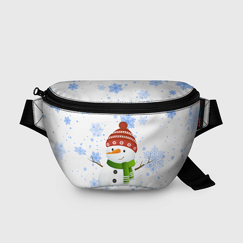 Поясная сумка Снеговик со снежинками / 3D-принт – фото 1