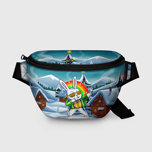 Поясная сумка Крутой заяц - новый год / 3D-принт – фото 1