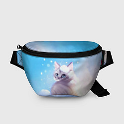 Поясная сумка Заснеженный котик, цвет: 3D-принт