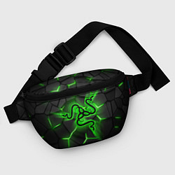 Поясная сумка Razer neon logo, цвет: 3D-принт — фото 2