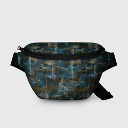 Поясная сумка Синий и коричневый абстрактный гранжевый, цвет: 3D-принт