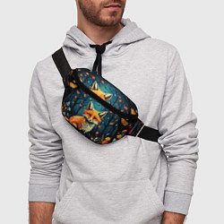 Поясная сумка Лиса в Folk Art стиле, цвет: 3D-принт — фото 2