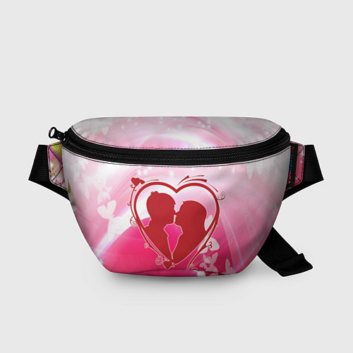 Поясная сумка Силуэт влюбленной пары и бабочки / 3D-принт – фото 1