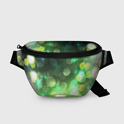 Поясная сумка Неоновый зеленый блеск и черный фон, цвет: 3D-принт