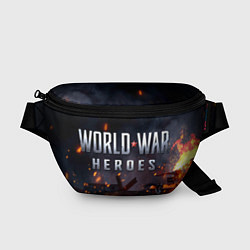 Поясная сумка World War Heroes логотип на фоне огня, цвет: 3D-принт