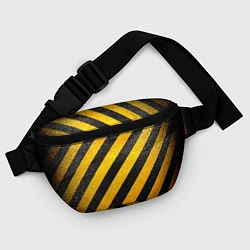 Поясная сумка Черно-желтая опасность, цвет: 3D-принт — фото 2