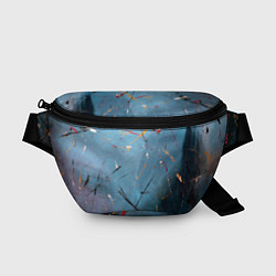 Поясная сумка Тёмно-синий абстрактный туман и краски