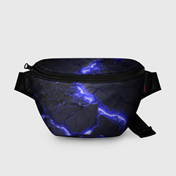 Поясная сумка Красивая синяя неоновая лава, цвет: 3D-принт