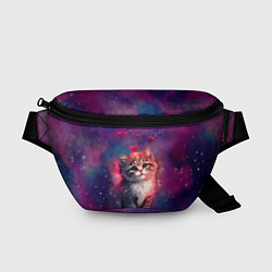 Поясная сумка Космически котенок, цвет: 3D-принт