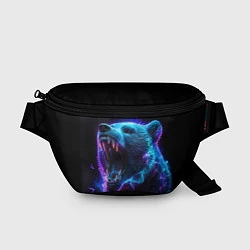 Поясная сумка Свирепый неоновый медведь, цвет: 3D-принт