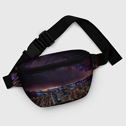 Поясная сумка Ночной город и звёзды на небе, цвет: 3D-принт — фото 2