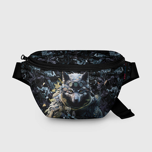 Поясная сумка Волк воин в камуфляже / 3D-принт – фото 1