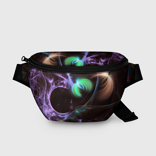 Поясная сумка Магические фиолетовые волны и цветные космические / 3D-принт – фото 1