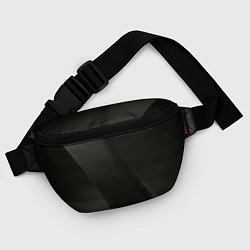 Поясная сумка Чёрные геометрические металлические листы, цвет: 3D-принт — фото 2