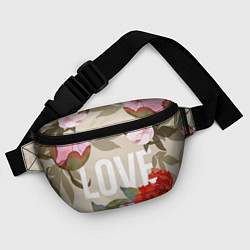 Поясная сумка Love Любовь и цветы, цвет: 3D-принт — фото 2
