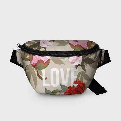 Поясная сумка Love Любовь и цветы / 3D-принт – фото 1