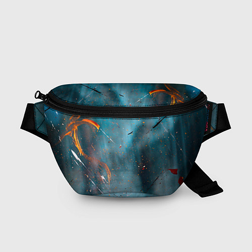 Поясная сумка Абстрактный синий туман, силуэты и краски / 3D-принт – фото 1