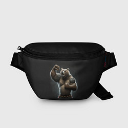 Поясная сумка Медведь показывает свою силу, цвет: 3D-принт