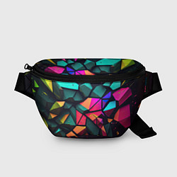 Поясная сумка Неоновые абстрактные камушки, цвет: 3D-принт