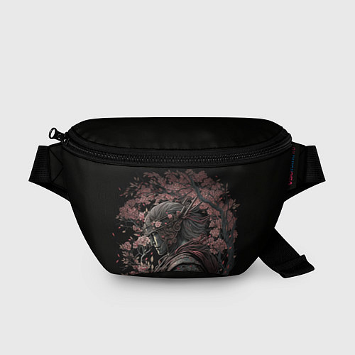 Поясная сумка Самурай среди ветвей цветущей сакуры / 3D-принт – фото 1