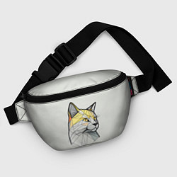 Поясная сумка Стилизованная кошка в геометрическом стиле, цвет: 3D-принт — фото 2