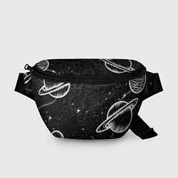 Поясная сумка Черно-белый Сатурн, цвет: 3D-принт
