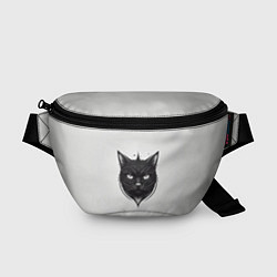 Поясная сумка Чёрный кошачий арт, цвет: 3D-принт