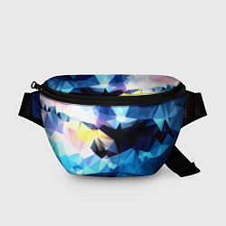 Поясная сумка Polygon blue abstract collection, цвет: 3D-принт