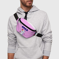 Поясная сумка Алла кошечка с сердечком, цвет: 3D-принт — фото 2