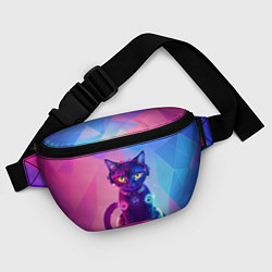 Поясная сумка Кибер кошка, цвет: 3D-принт — фото 2