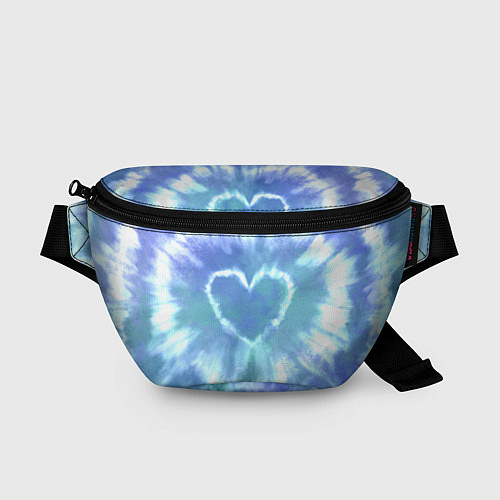 Поясная сумка Сердце - тай-дай - голубой / 3D-принт – фото 1