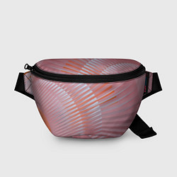 Поясная сумка Абстрактные розовые волнообразные линии, цвет: 3D-принт