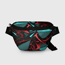 Поясная сумка Красные и бирюзовые объекты, цвет: 3D-принт