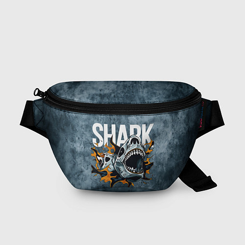 Поясная сумка С акулой в стиле Арт на синем мраморе / 3D-принт – фото 1