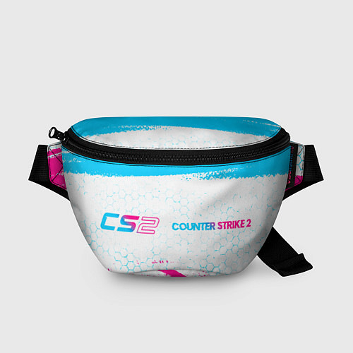 Поясная сумка Counter Strike 2 neon gradient style: надпись и си / 3D-принт – фото 1