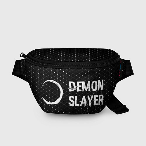 Поясная сумка Demon Slayer glitch на темном фоне: надпись и симв / 3D-принт – фото 1