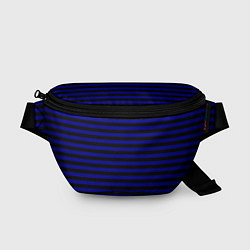 Поясная сумка Черно-синие полосы, цвет: 3D-принт
