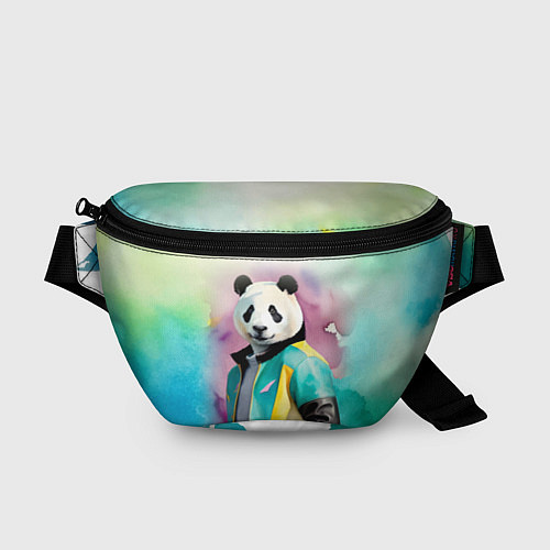 Поясная сумка Прикольный панда в модной куртке / 3D-принт – фото 1