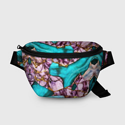 Поясная сумка Рисунок текстуры синего и фиолетового мрамора, цвет: 3D-принт