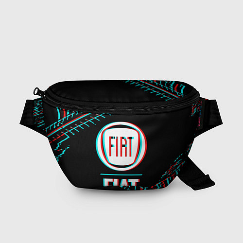 Поясная сумка Значок Fiat в стиле glitch на темном фоне / 3D-принт – фото 1