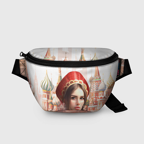 Поясная сумка Девушка в кокошнике с косой - кремль / 3D-принт – фото 1