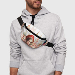 Поясная сумка Девушка в кокошнике с косой - кремль, цвет: 3D-принт — фото 2